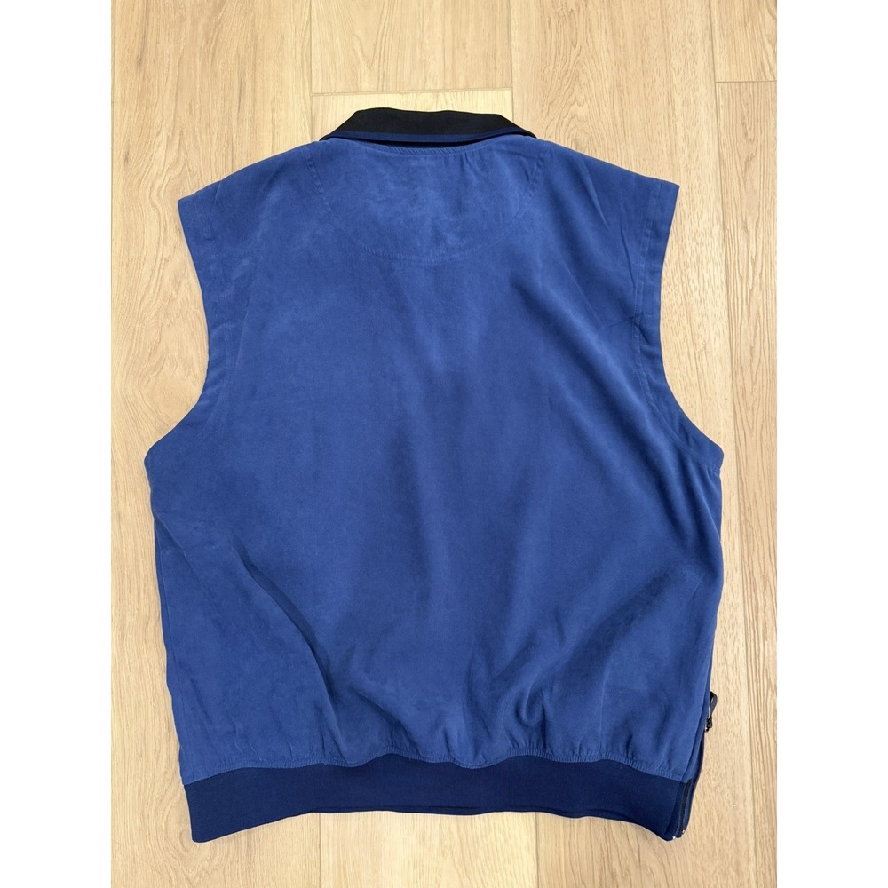 Arnold Palmer Men's Blue Size XL Suede Golf Vest 1/4 Zip Sweater Shirt - Picture 3 of 6